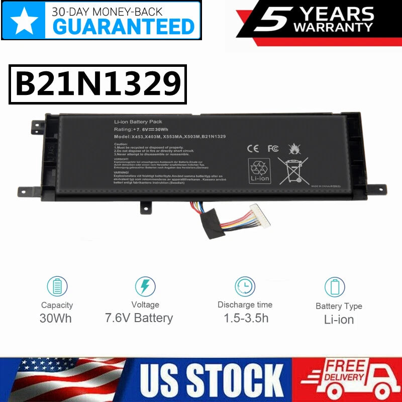 B21N1329 Battery for ASUS D553M F453MA F553M F553MA P553MA R515M X403MA X453 US