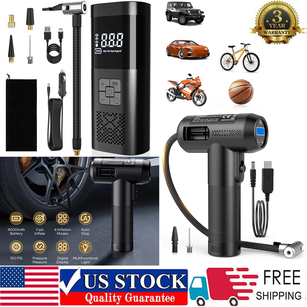 150PSI Air Compressor Car Tyre Inflator Bike Motorcycle Electric Pump Portable