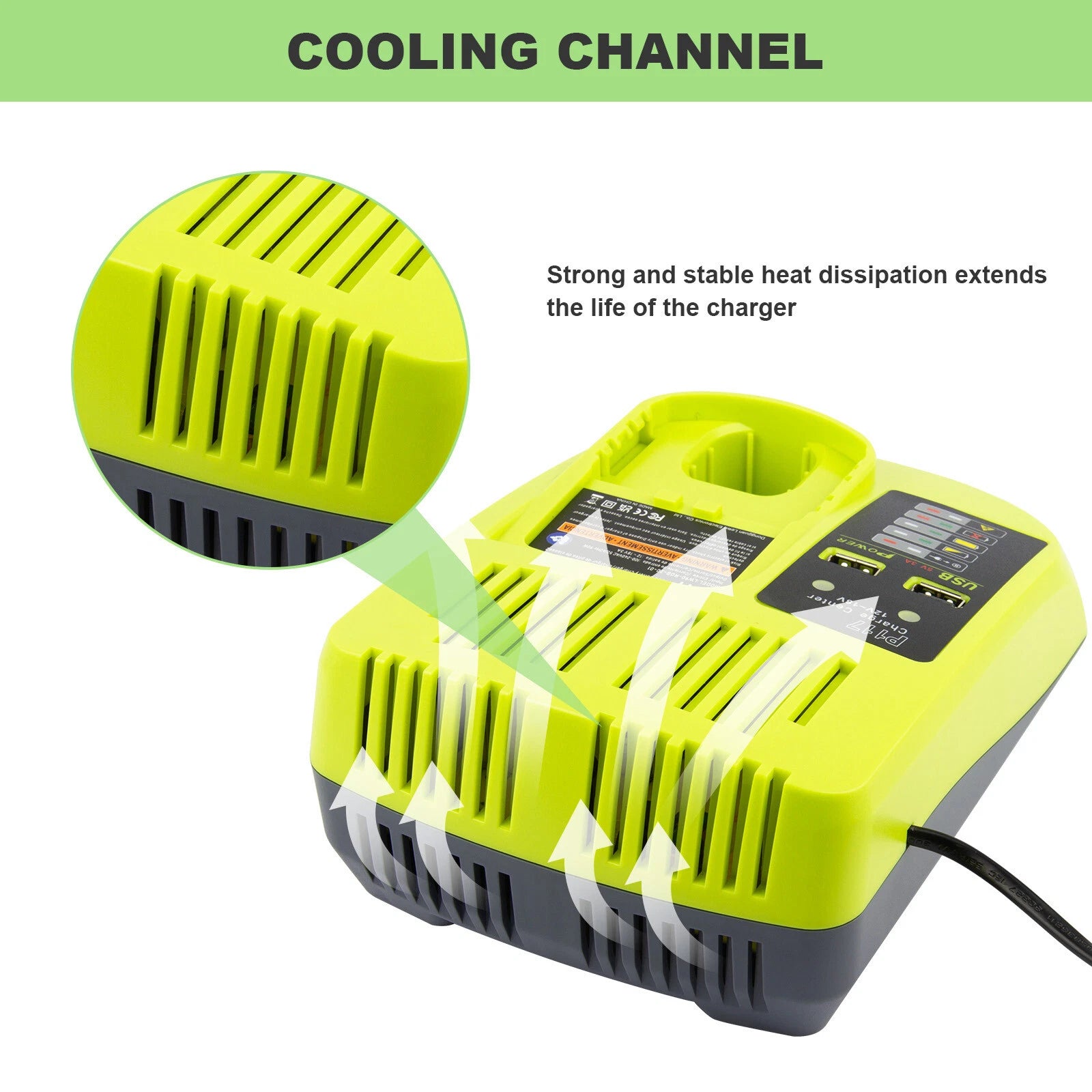 P117 Charger For RYOBI P108 18V For One+ Plus High Capacity Lithium-Ion Battery