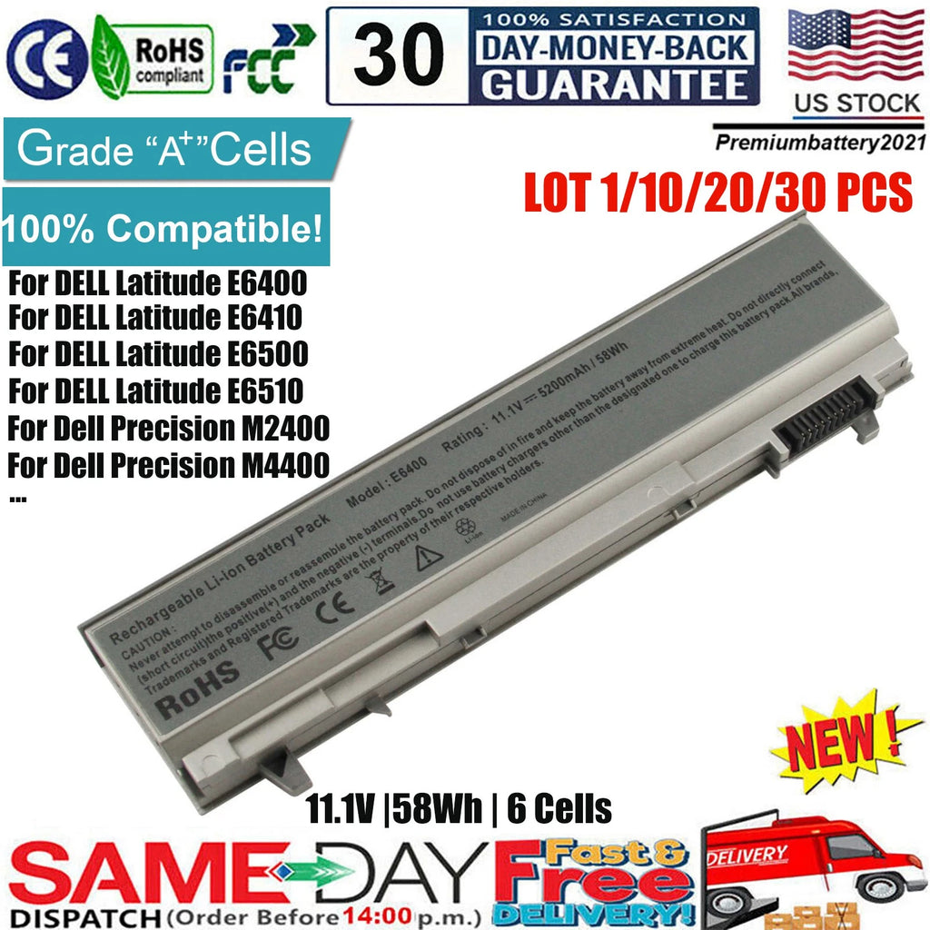 ?LOT PT434 Battery For DELL Latitude E6400 E6410 E6500 E6510 PT437 KY265 MP303