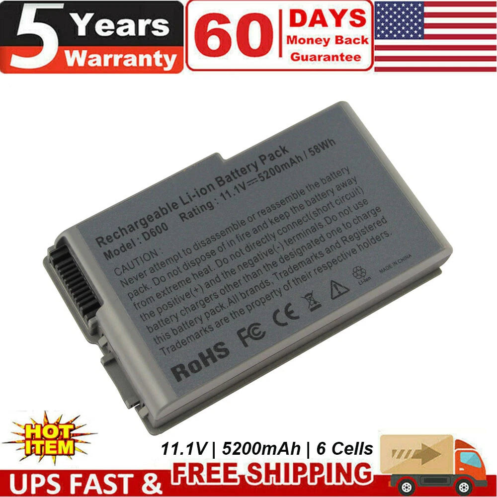Laptop Battery for Dell Latitude D520 D500 D530 D600 D610 D600m Precision M20 PC