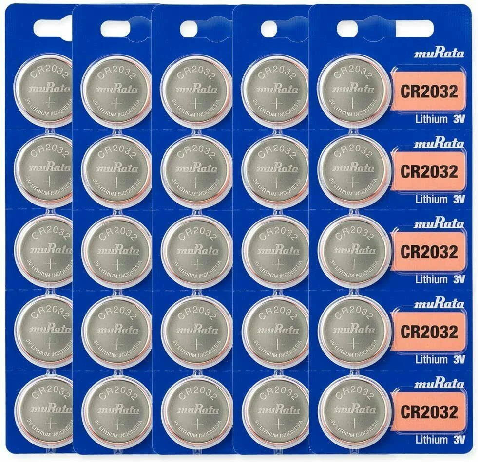 Murata CR2032 Battery 3V Lithium Coin Cell (100 Count) - Replaces Sony CR2032