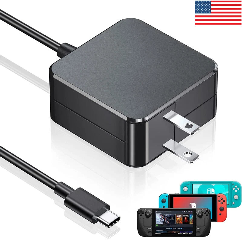 45W Charger For Steam Deck Nintendo Switch/Lite/OLED Xbox Controller Power Cord