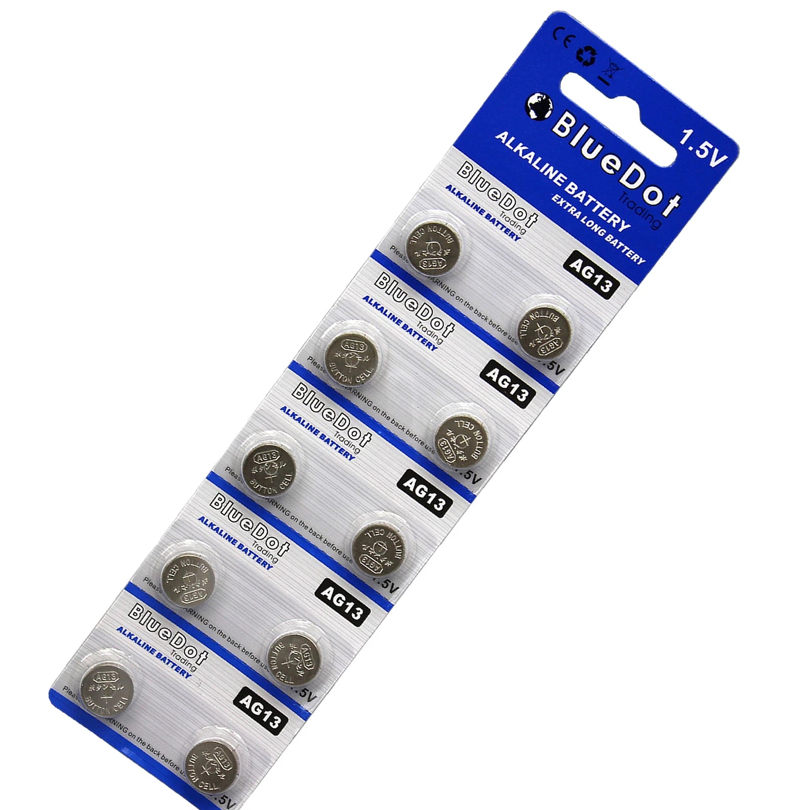 Ten (10) L1154 AG13 LR44 357 A76 BATTERY WHOLESALE RETAIL CARD SHIPS FROM USA