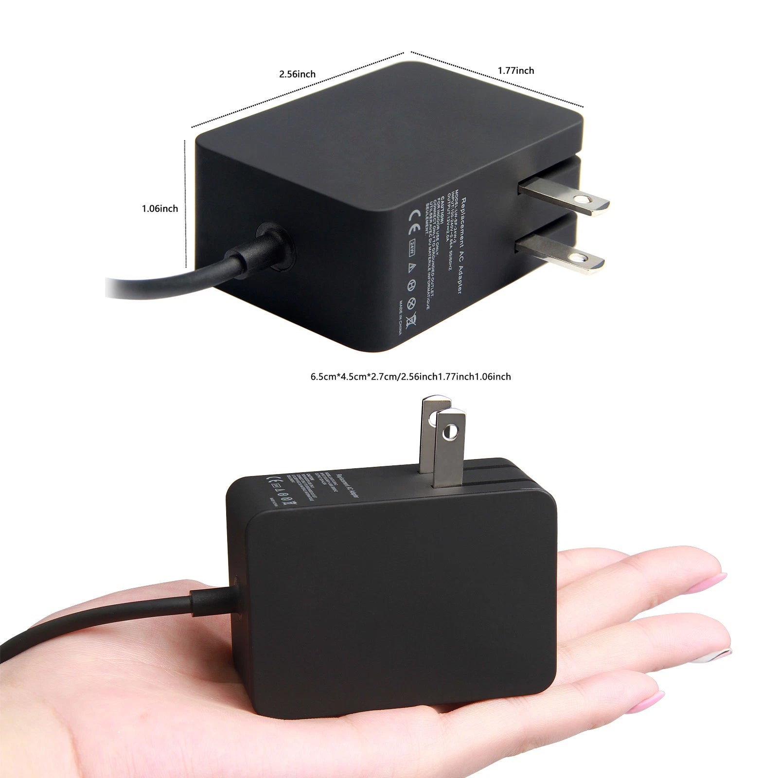 For Microsoft Surface 2 RT AC Charger Adapter 12Volt 24 Watt (1512 1513 1516)