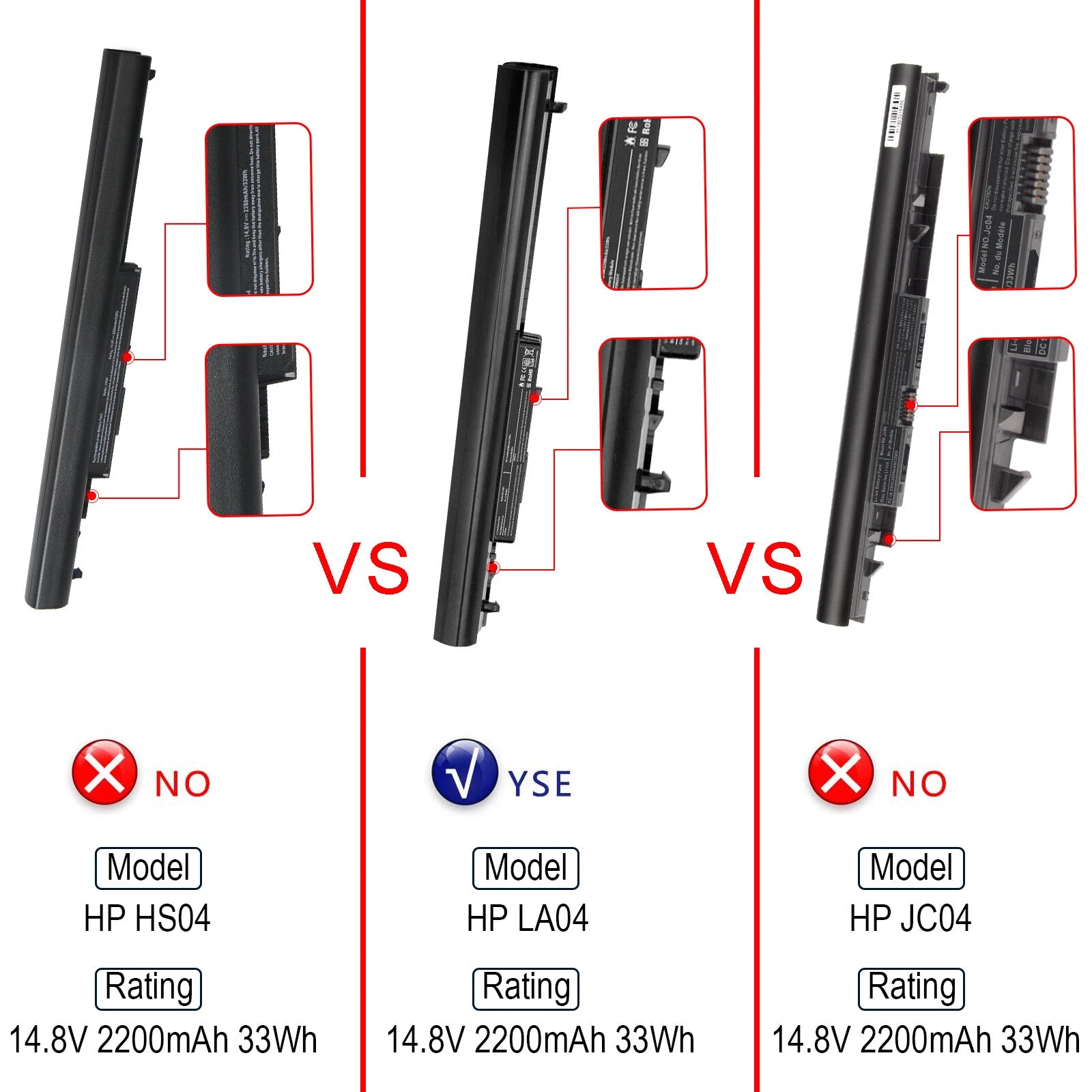 Battery for HP 14-Y 15-F LA04 LA03DF 15-F001XX 15-F003DX 776622-001 775825-221