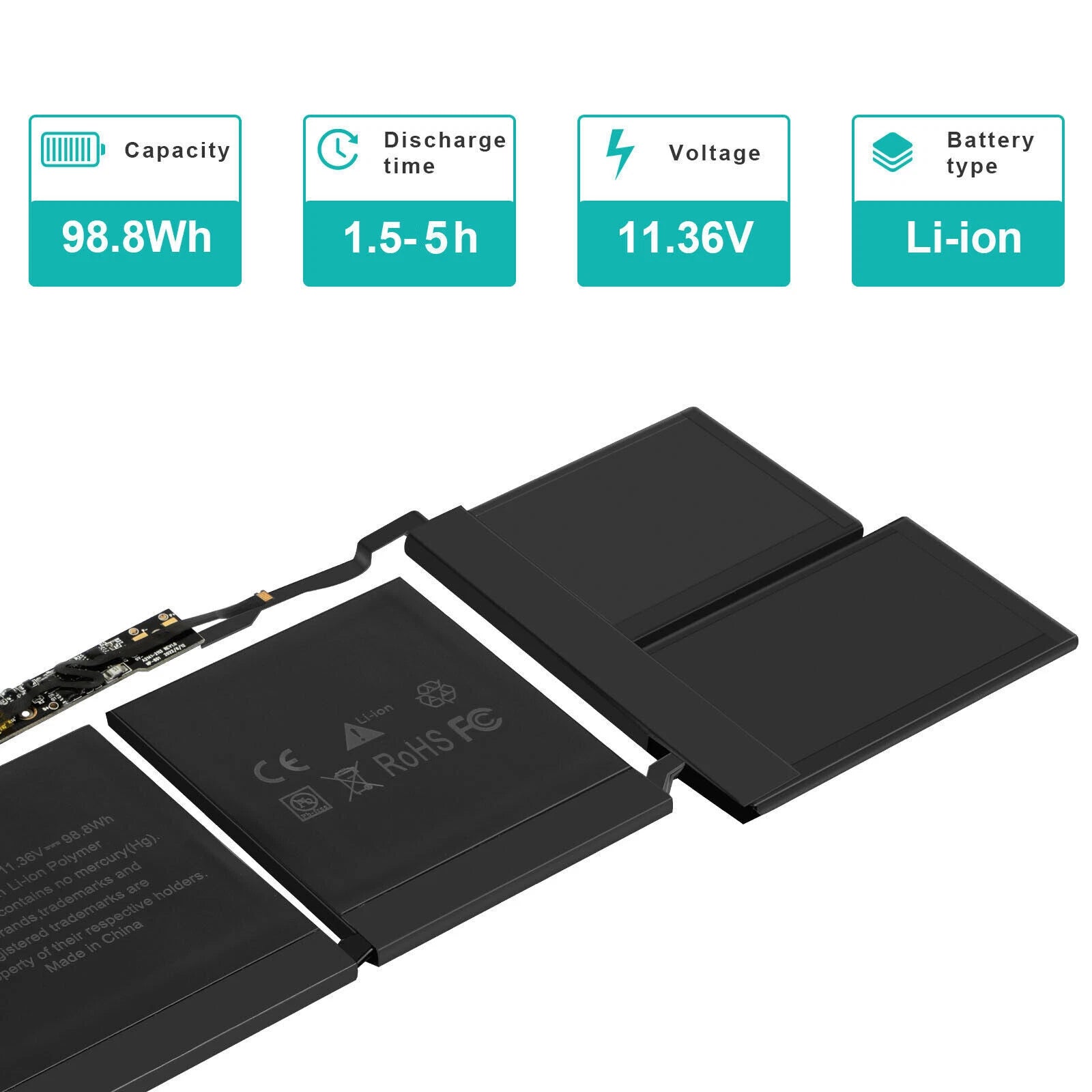 A2113 Battery for Apple MacBook Pro 16'' A2141 2019 2020 EMC 3347 16,4 Series