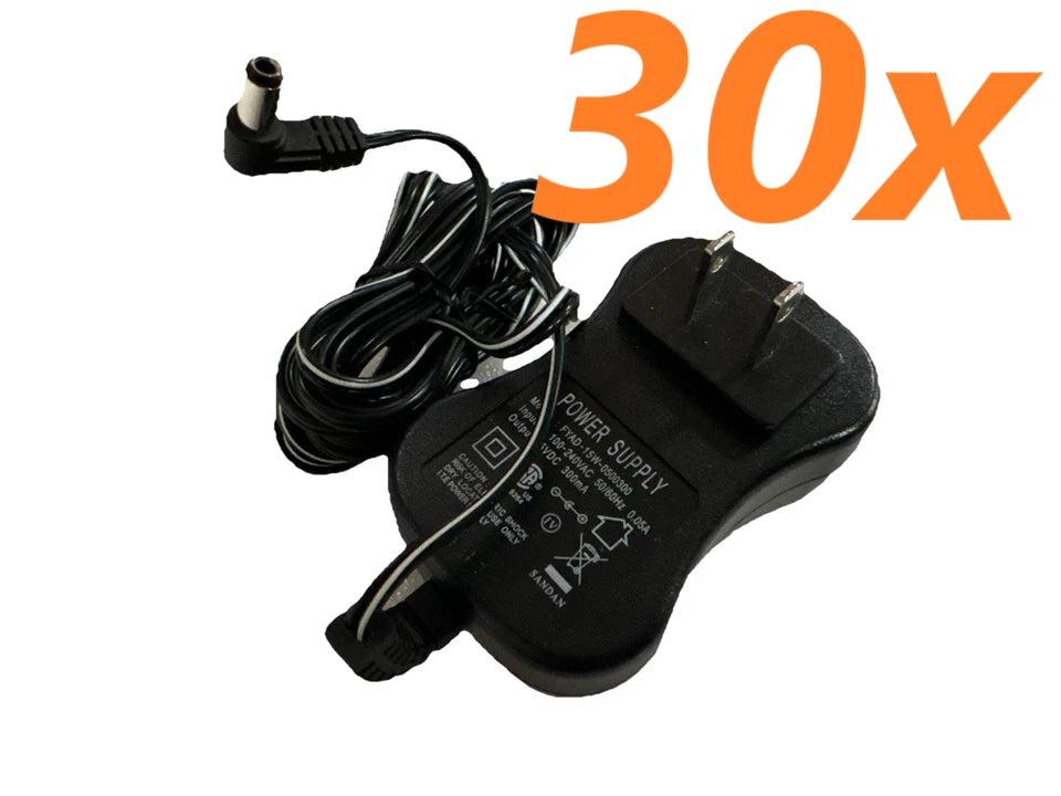 Lot of 30 5VDC 300mA 15W AC Adapter FYAD-15W-0500300 Charger Power Supply 5.5mm