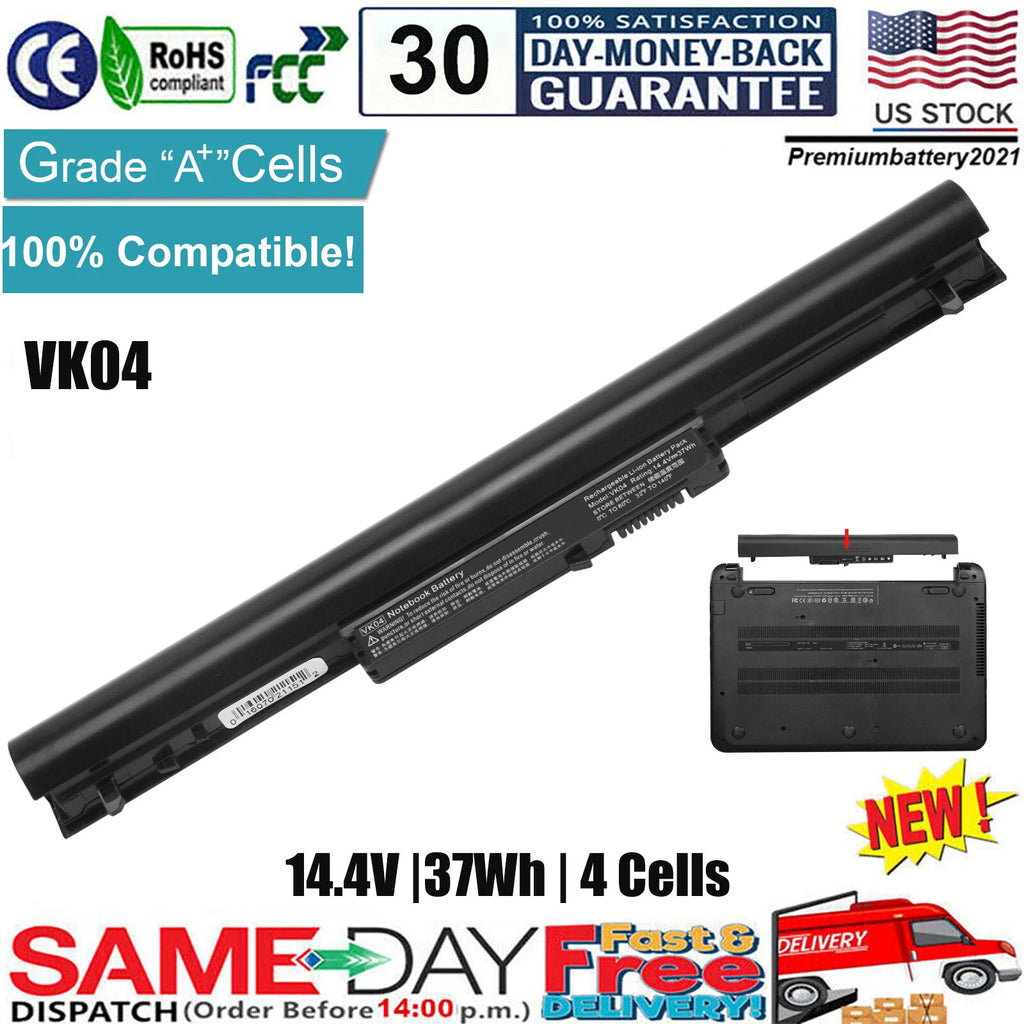 4 Cell Battery 695192-001 HSTNN-YB4D VK04 for HP Pavilion Sleekbook 14 15 Series