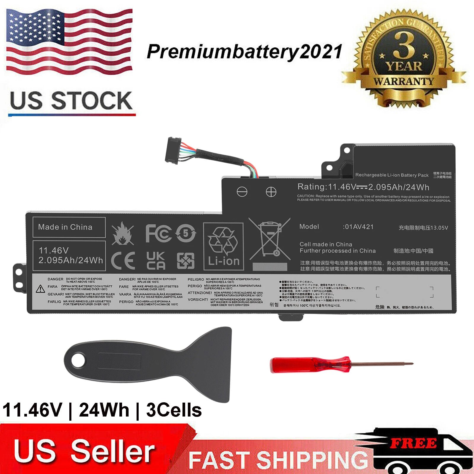 01AV420 01AV489 01AV421 battery For Lenovo ThinkPad T470 T480 A475 SB10K97577