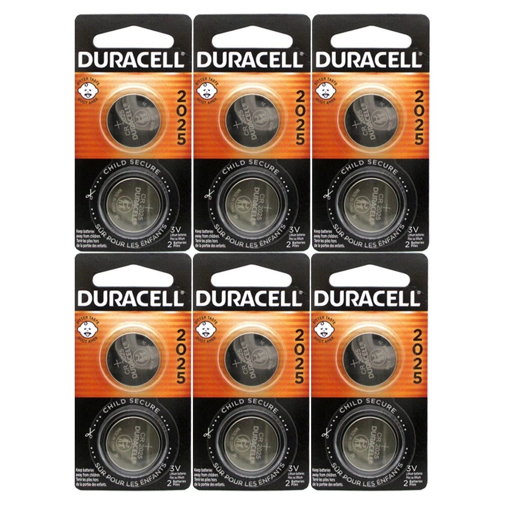 12 x CR2025 ECR2025 CR 2025 DL2025 3v Duracell Batteries