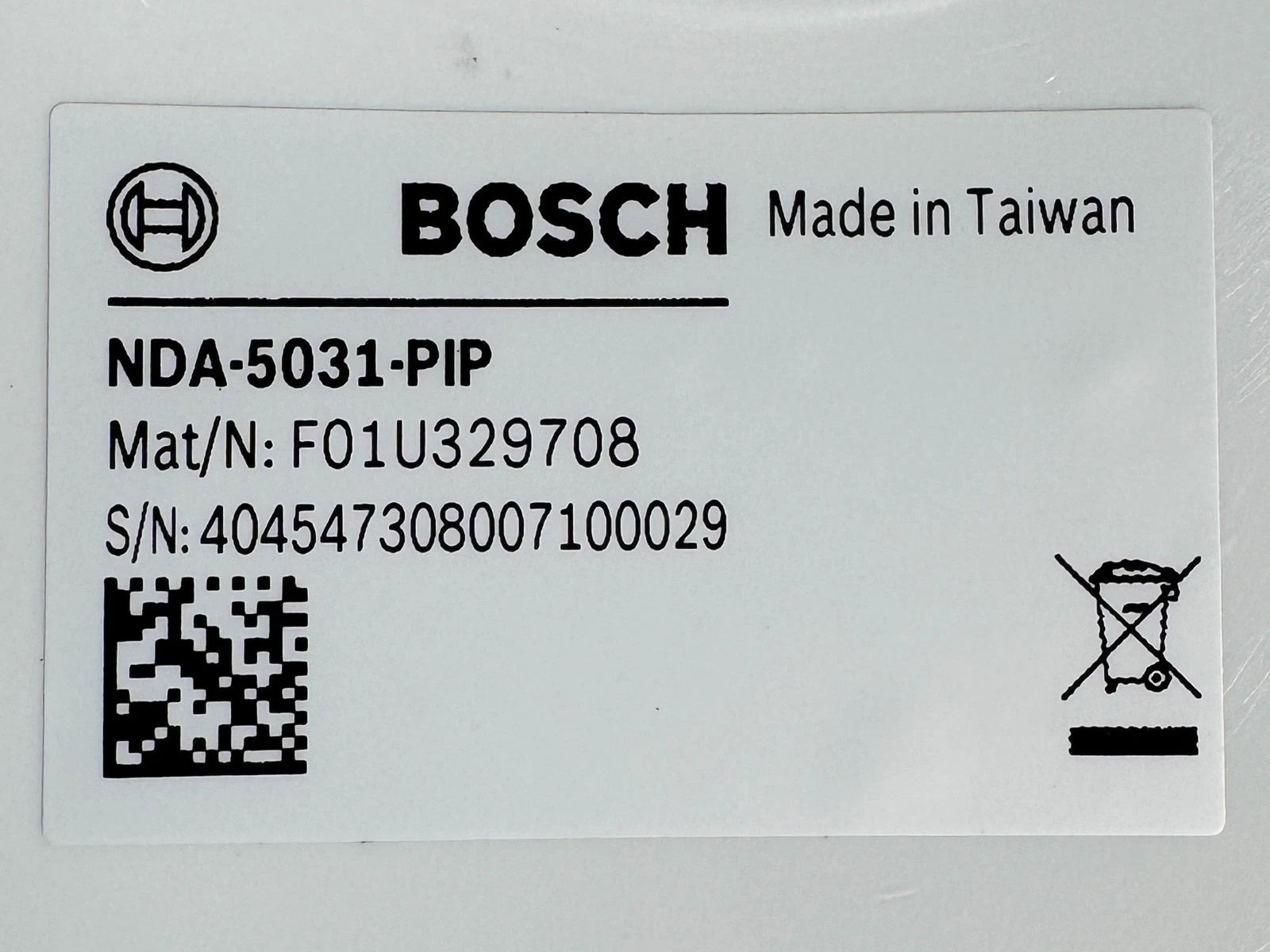 NEW Bosch NDA-5031-PIP Pendant Interface Mounting Plate NDI-4/5000 White
