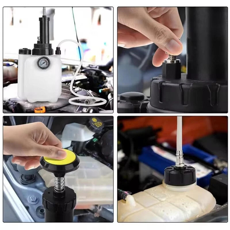 3+1L Manual Brake Bleeder Kit Oil Bottle Fluid Pressure Bleeding Vacuum Pump Set