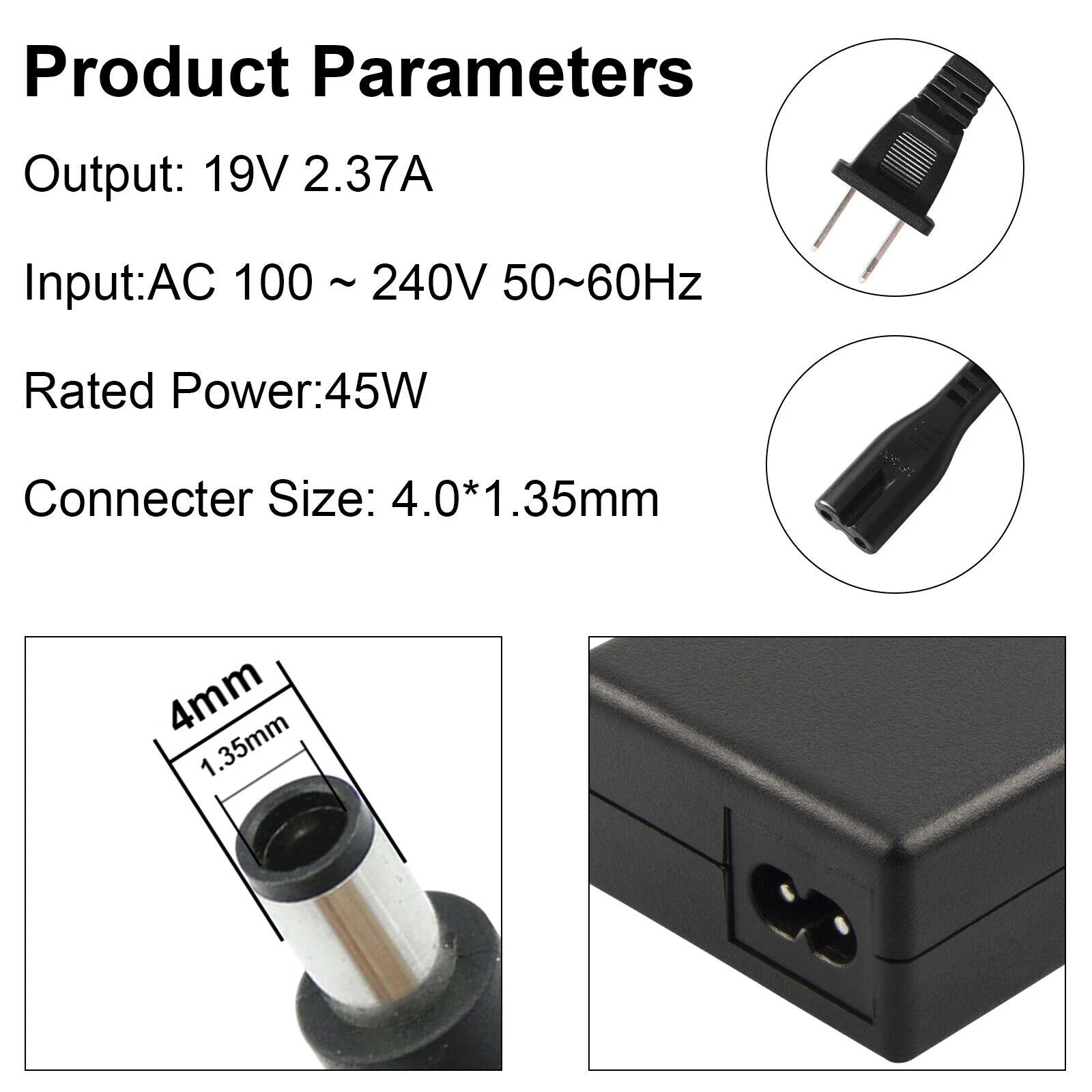 AC Adapter Charger For Asus E402MA F555L Q200E R540N X200CA X541N ZenBook UX305