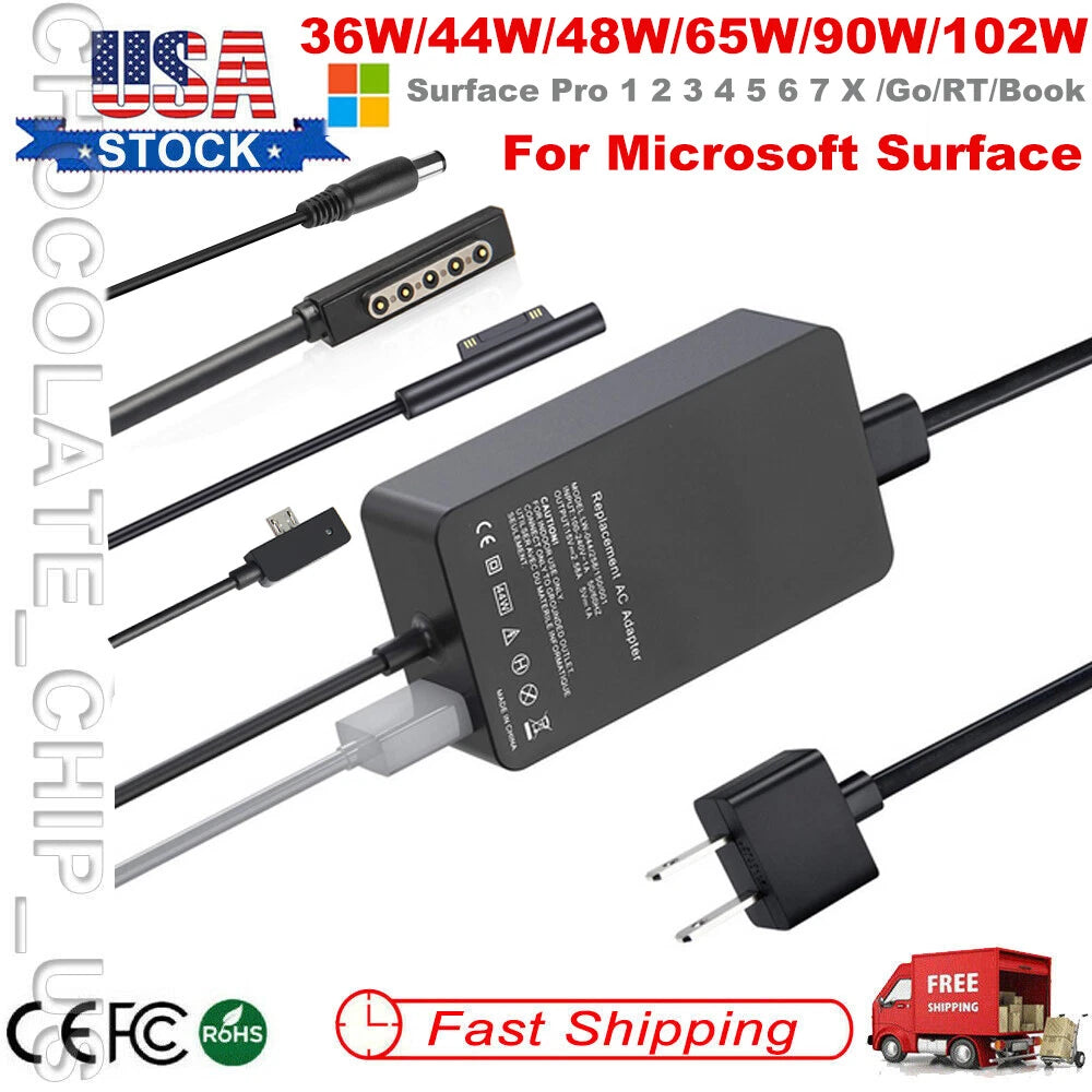 Adapter Charger For Microsoft Surface Pro 1 2 3 4 5 6 7 8 9 X/Go/RT/Book Laptop