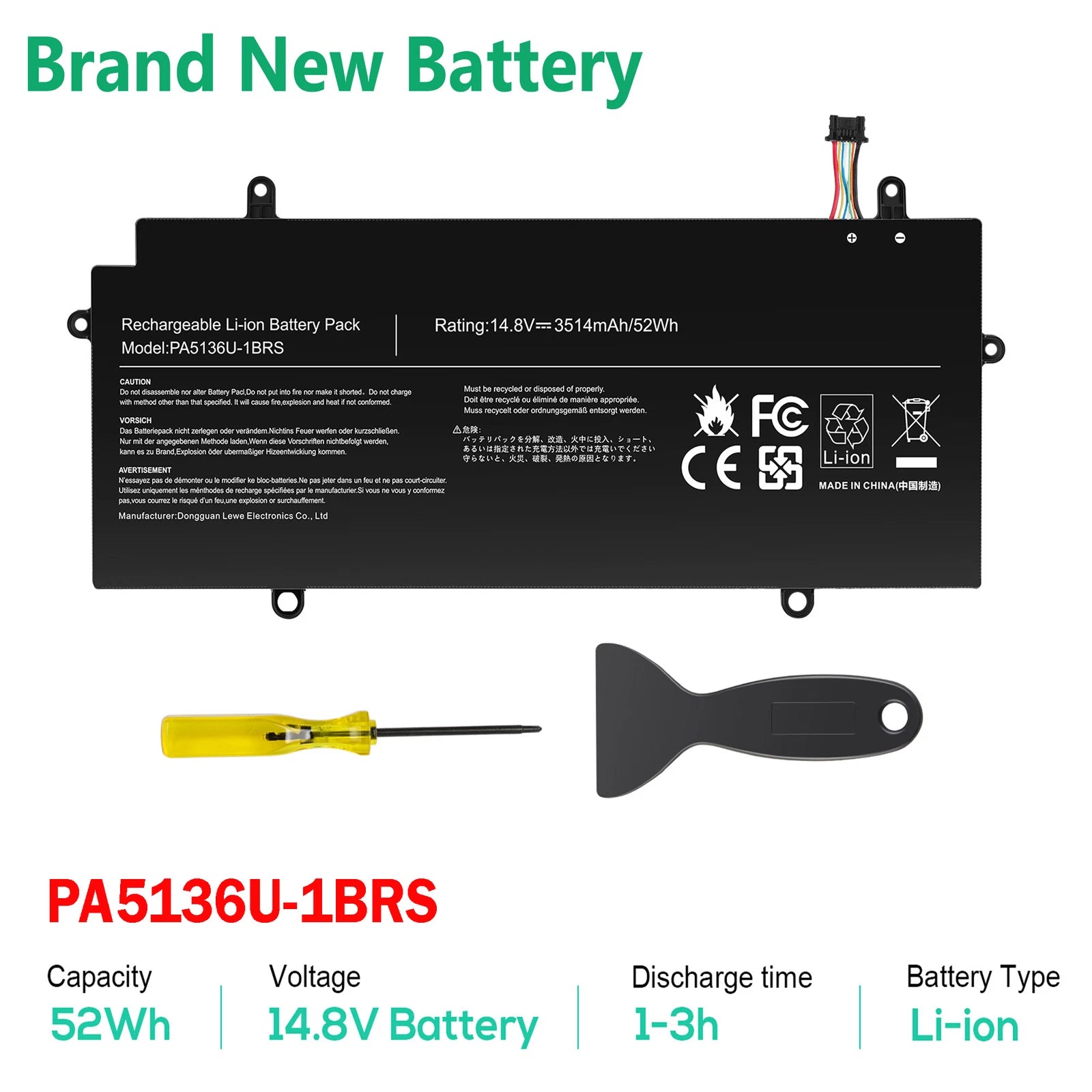 52WH PA5136U-1BRS Battery For Toshiba Z30 Z30-A Z30-AK04S Z30-A1301 Z30-B Series