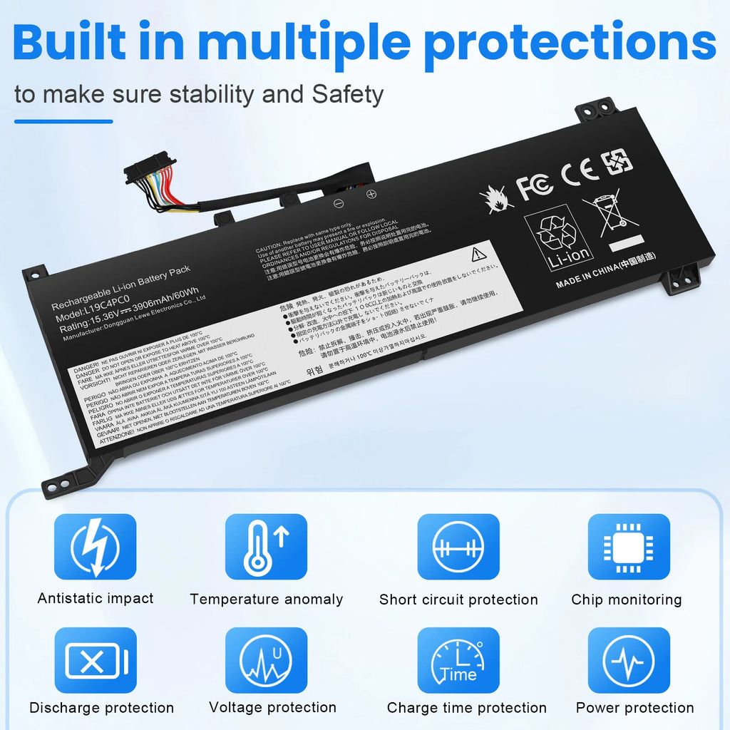 ?L19C4PC0 Battery for Lenovo Legion 5P-15IMH05 5-15IMH05 5-15ARH05 L19M4PC0