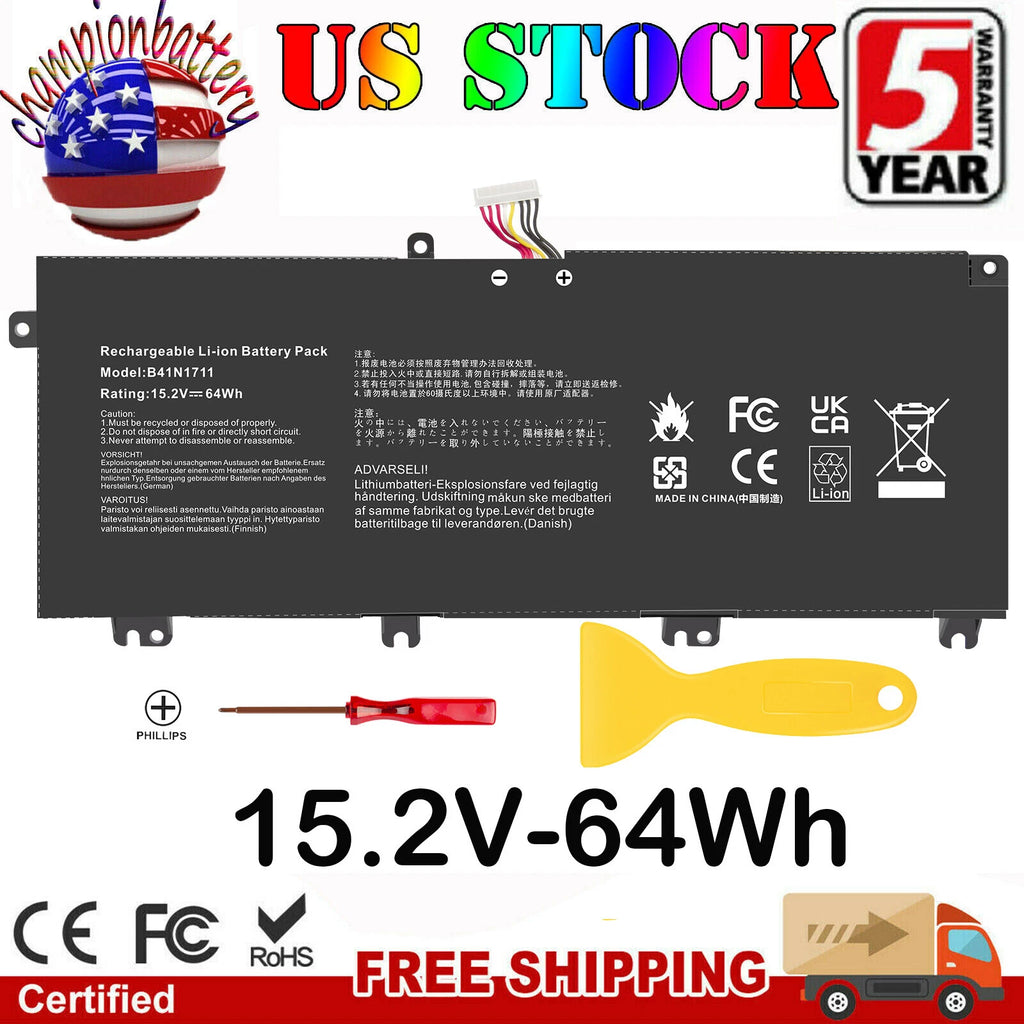 B41N1711 Battery For Asus TUF Gaming FX705 FX705DU FX705DY FX705DT Series