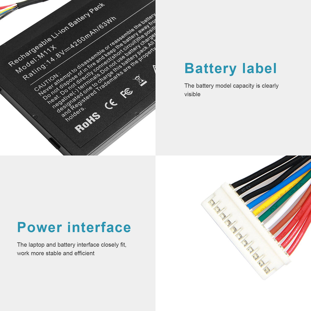 4 Cells Laptop Battery For Dell Alienware M11x M14x R2 R3 P06T P06T001 P18G00 PR