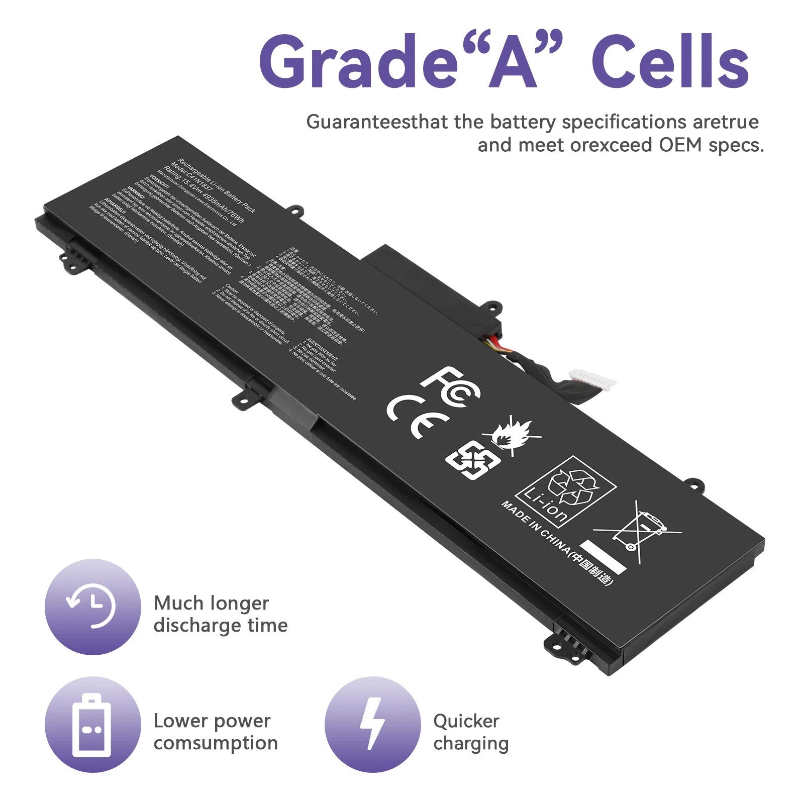 C41N1837 Battery For ASUS ROG Zephyrus G15 GA502 M15 GU502G S15 GX502 76Wh