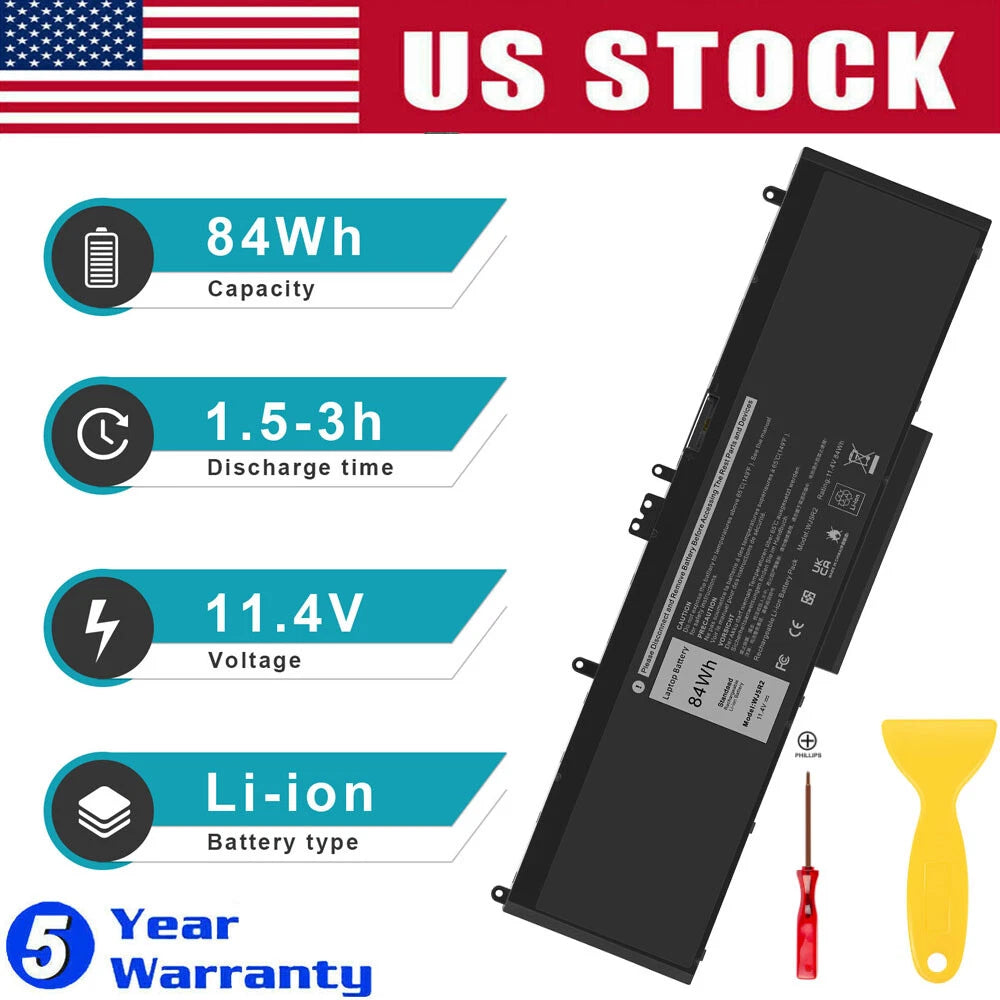 WJ5R2 84Wh Battery for Dell Latitude 5570 E5570 Precision 3510 4F5YV G9G1H PC