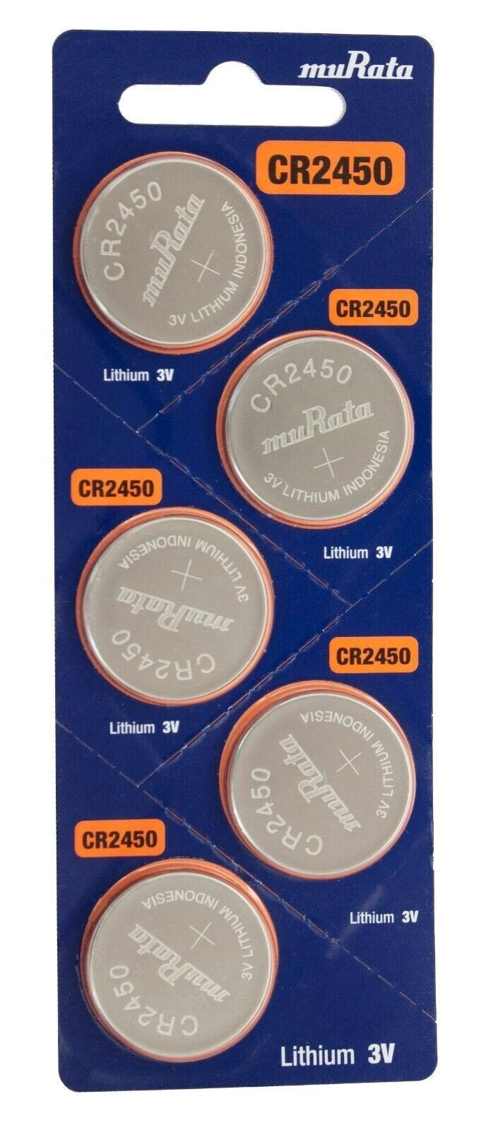 LOT Of 5 Murata CR2450 3V Lithium Coin Battery -Replaces Sony CR2450 EXP 2032
