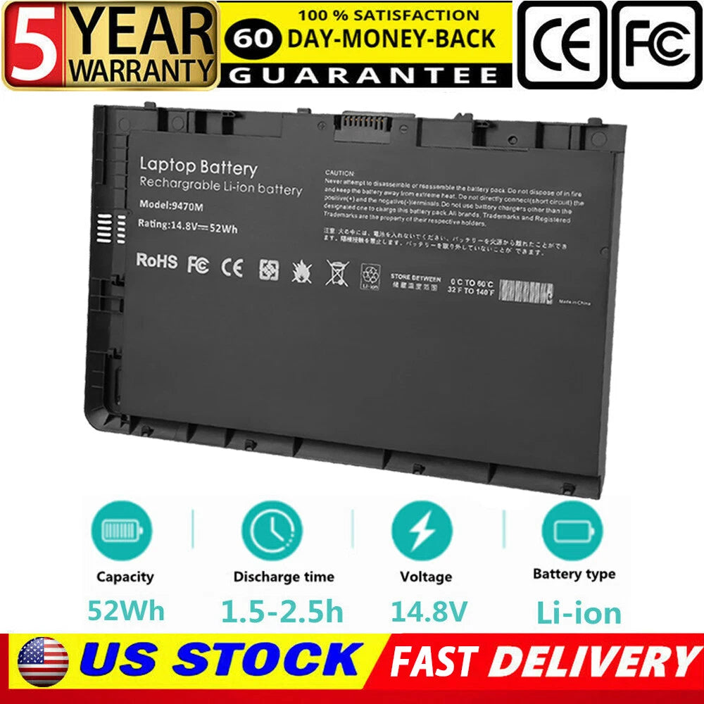 NEW BT04XL Battery For HP Elitebook Folio 9470M 9470 9480 9480M H4Q47AA BA06