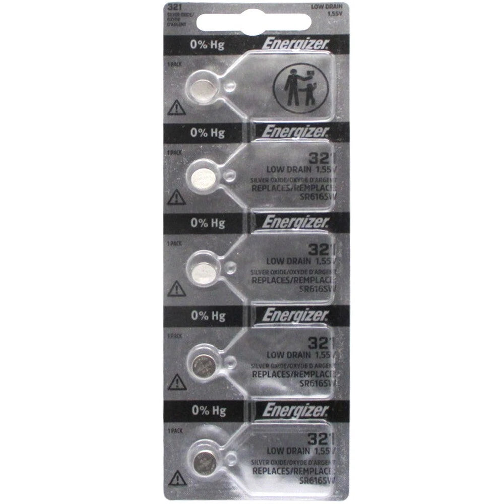 50x 321 Energizer Watch Batteries SR616SW Battery Cell (5 Batteries Per Pack)