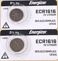 2 pc CARDED ENERGIZER CR1616 3v LITHIUM BATTERY CR 1616 CMOS KEY FOBS