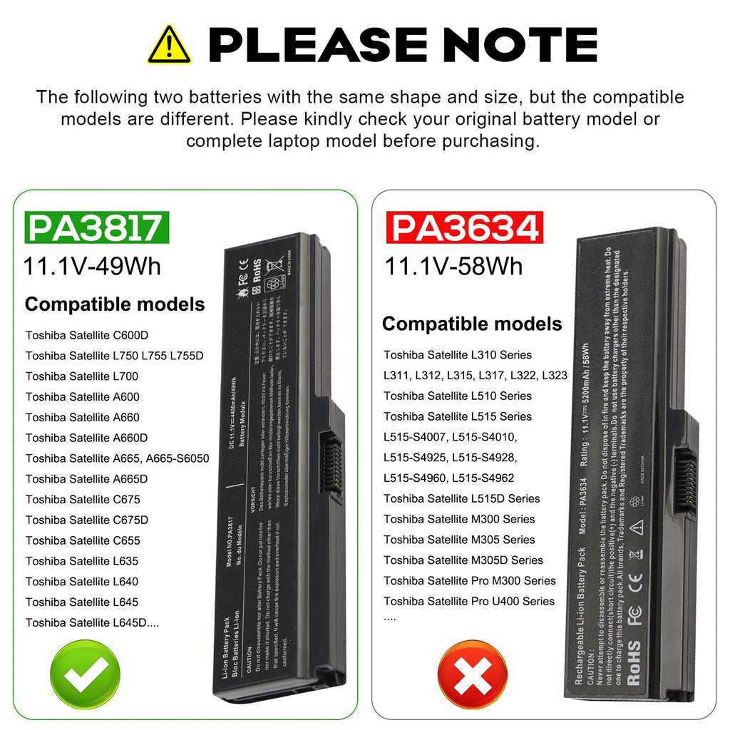 New Battery PA3817U-1BRS for Toshiba Satellite L655 L655D Laptop Series