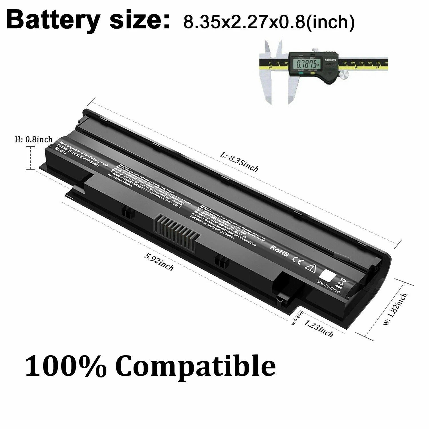 N5010 N4010 Battery For Dell Inspiron N4110 N5110 N7110 M5010 J1KND 5200mAh NEW