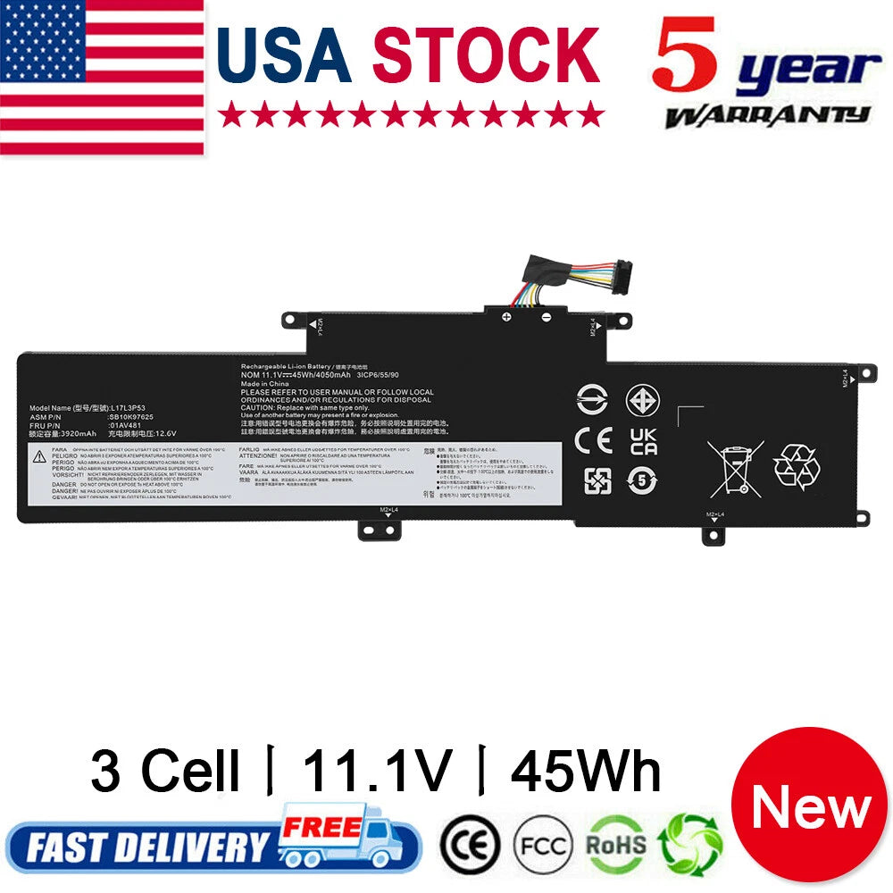 For Lenovo ThinkPad L380 Yoga Battery 11.1V 4050mAh 45Wh 01AV483 L17C3P53