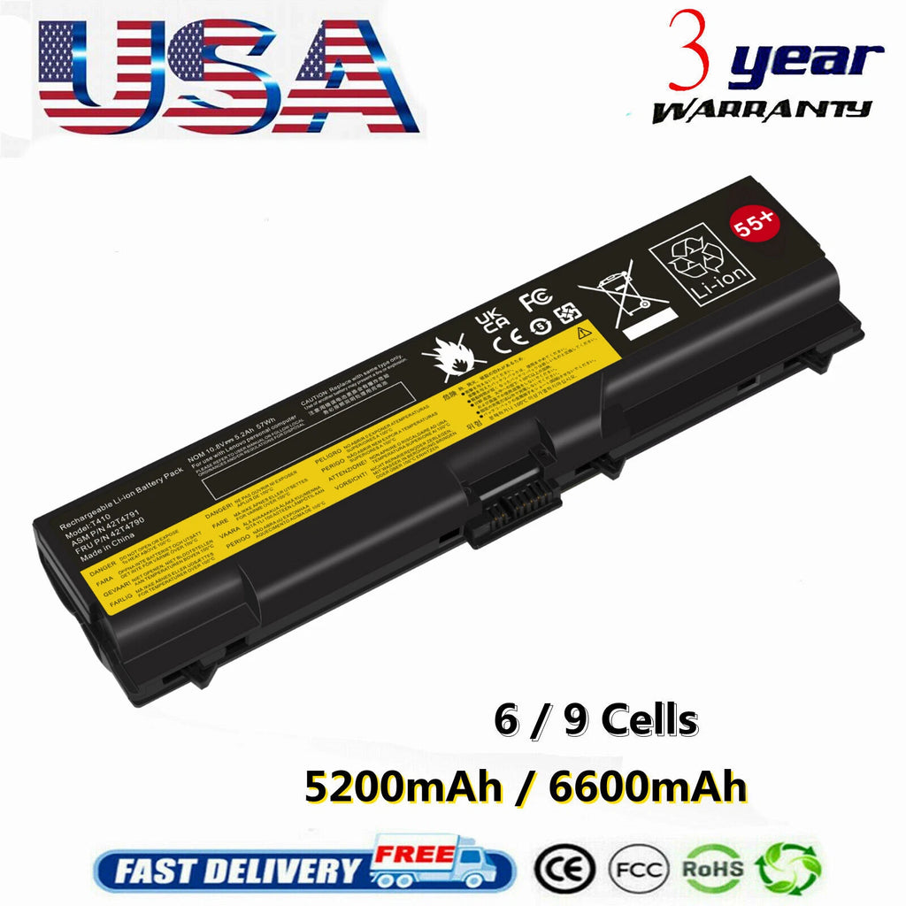 Battery For IBM Lenovo ThinkPad E40 E50 T410 T420 T510 T520 W510 W520 6/9 Cell