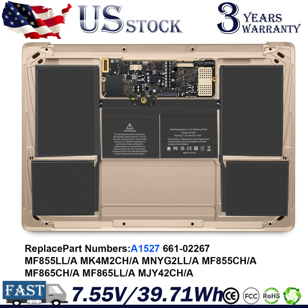 Battery for Apple MacBook Retina 12'' 2015 2016 2017 A1534 A1527 EMC 2746 40.28W