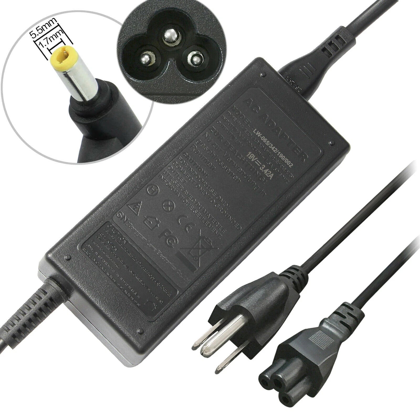AC Adapter Charger For Acer Aspire E5 E1 E15 E5-575 V5 N16Q2 N19C3 PA-1650-86