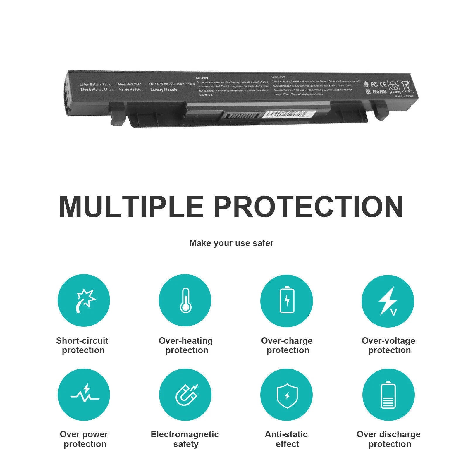 A41-X550A Battery for Asus X550 X550B X550C X550CA X550CC X550V X550VC Laptop US