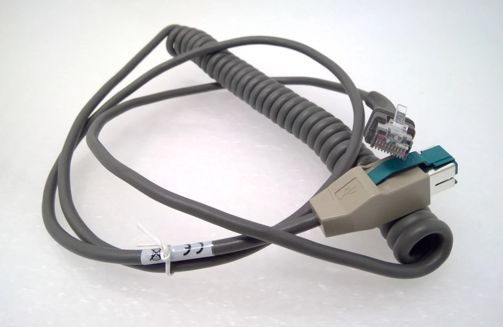 Zebra CBA-U34-C09ZAR USB Power Plus Coiled Cable 9ft for DS4308 DS2208 DS4608