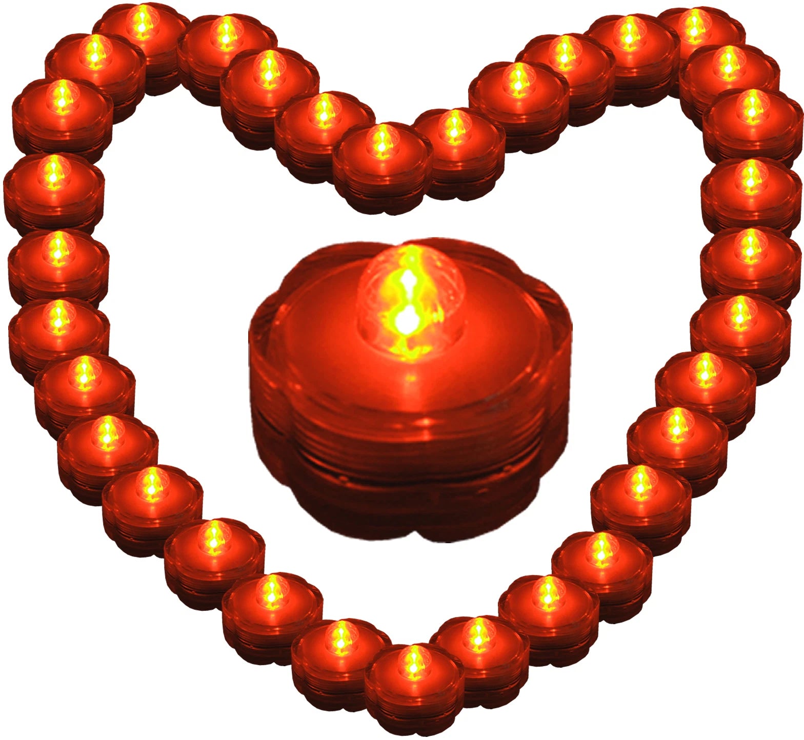 Submersible Water-proof Battery LED Tea Light ~ ORANGE ~ 48 Pack HALLOWEEN