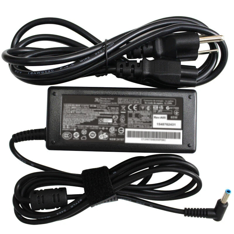 New 65W For HP Adapter Power Charger Pavilion Laptop Blue Tip 4.5*3.0mm Black