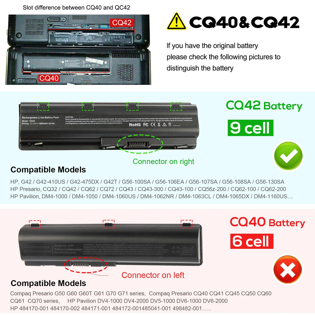9 Cell Battery for HP Compaq Presario 593553-001 593554-001 CQ42 CQ43 CQ62 CQ56