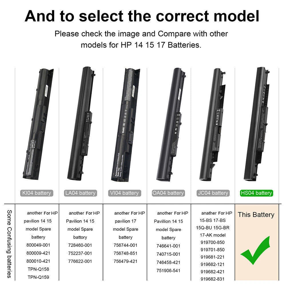 Battery For HP Pavilion 14 15 17 Series JC03 JC04 HS03 HS04 OA03 OA04 KI04 VI04