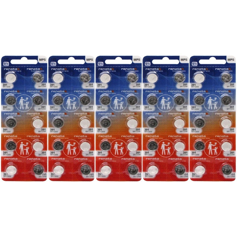 50 Renata 391 Silver Oxide Watch batteries