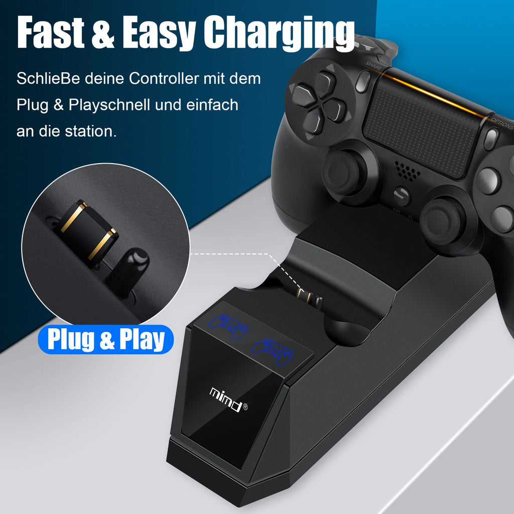 For PS4 PlayStation 4 Controller Dual Fast Charger Dock Station Charging Stand