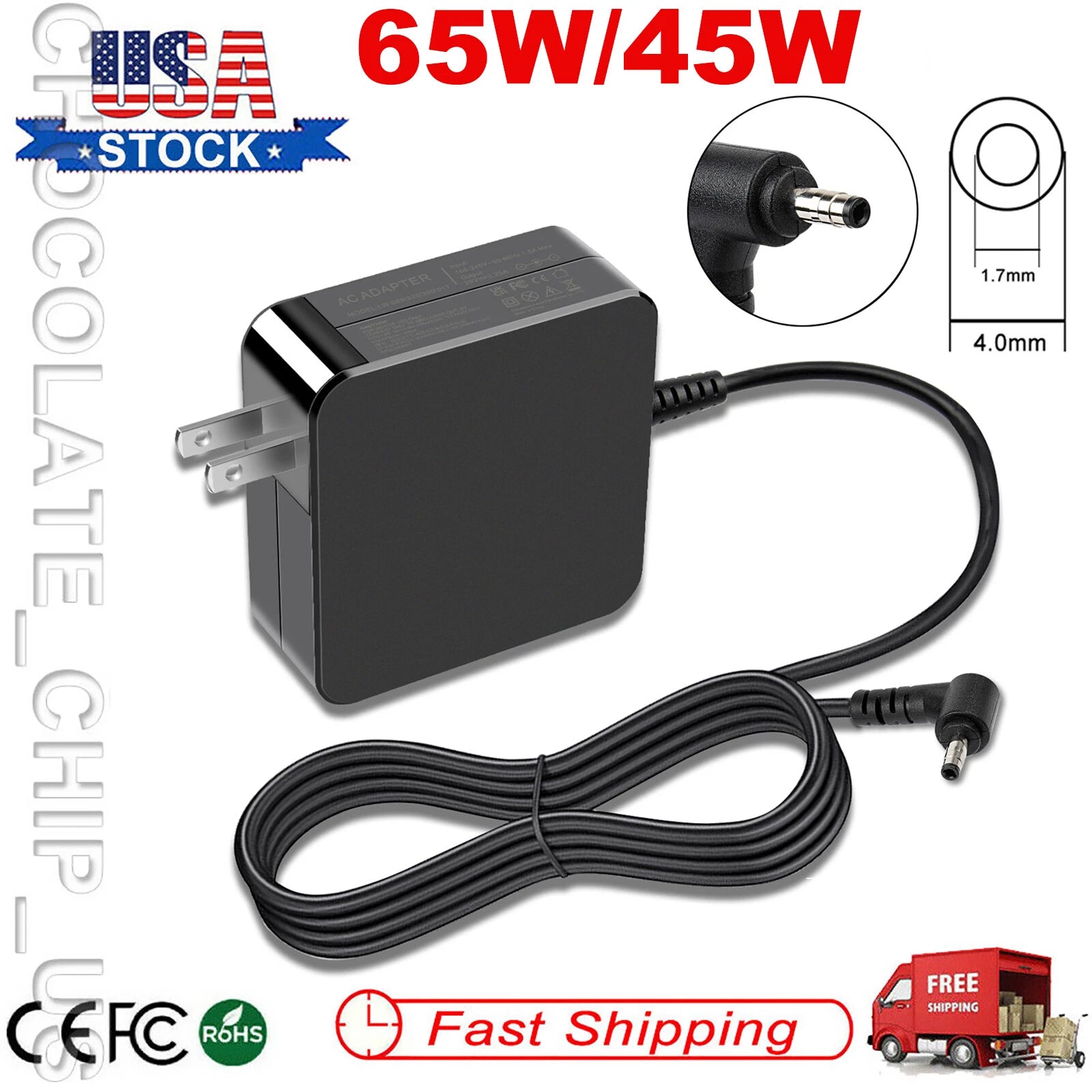 45W 65W AC Adapter Power Supply Charger for Lenovo IdeaPad 310 320 330 Laptop