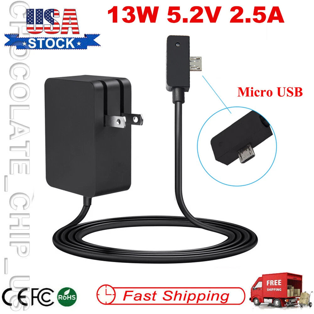 5.2V 2.5A 13W Charger For Microsoft Surface 3 AC Power Adapter 1623 Micro USB