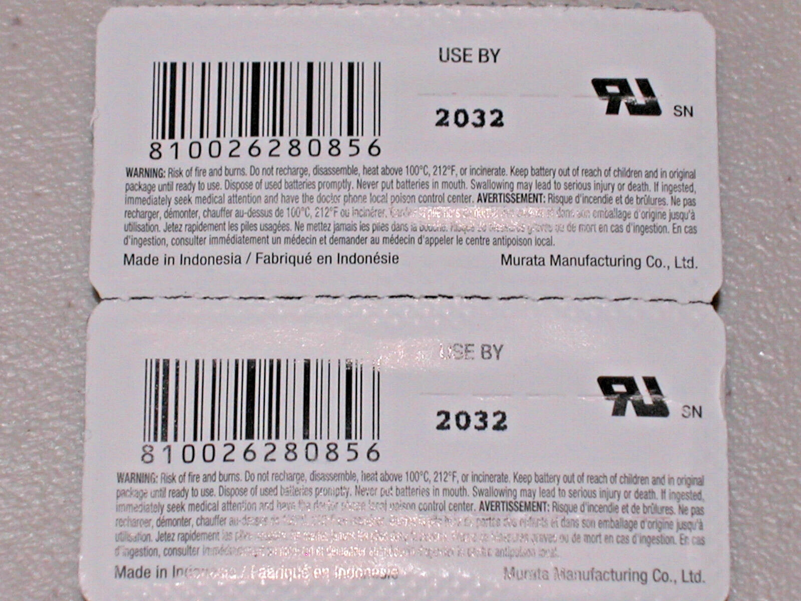 5 pc MURATA CR2032 lithium 3v battery cr 2032 SONY (EXPIRATION DATE 2032)