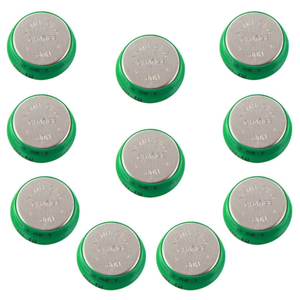 10x 1.2V NiMH 40mAh Flat Top Batteries For Data Loggers Portable Monitors