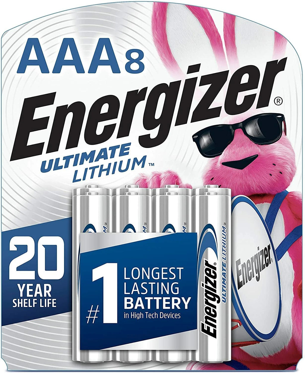 Pack of 8 Energizer AAA Ultimate Lithium Batteries, L92BP FRESH