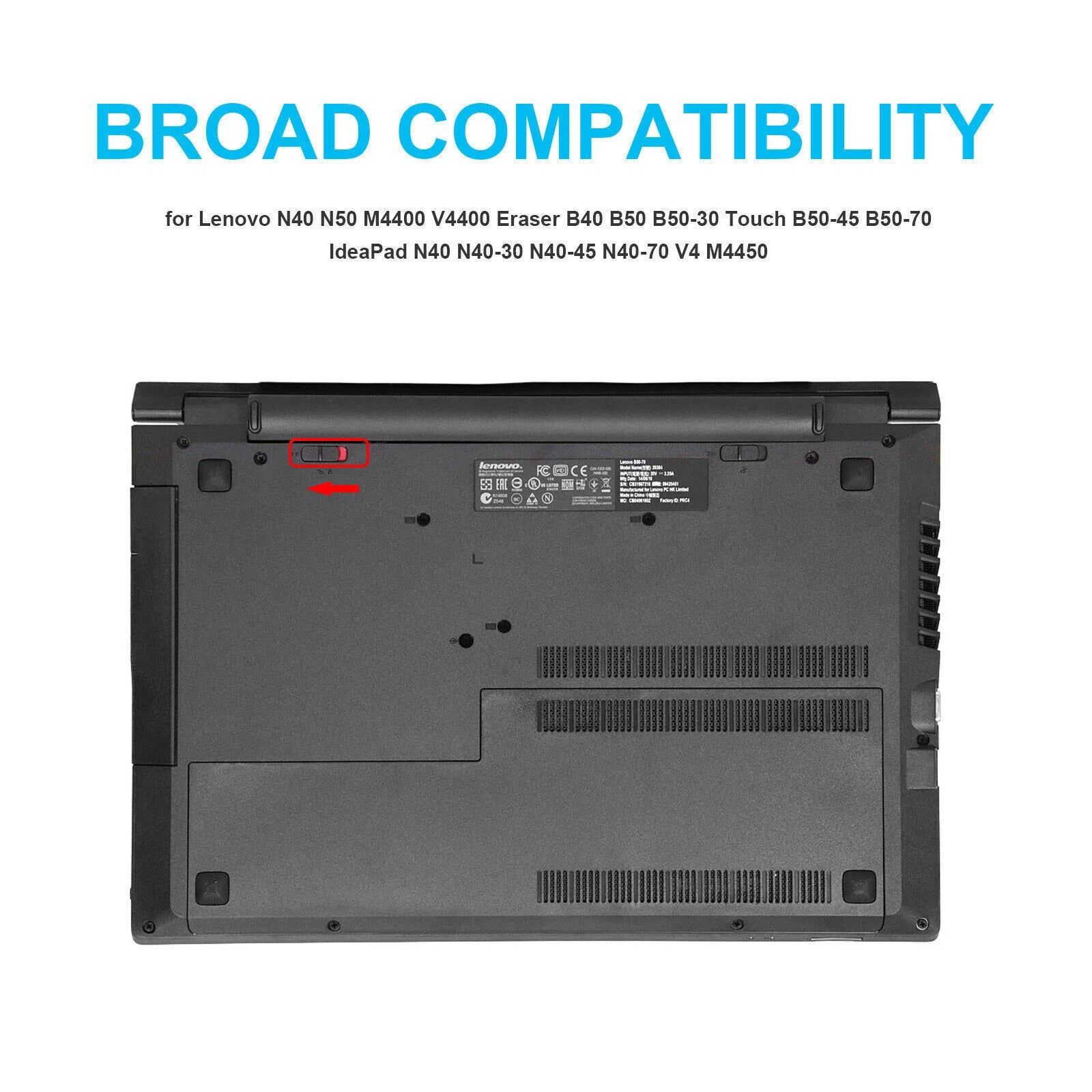 L13M4A01 Battery For Lenovo IdeaPad B40-30 B40-45 B40-70 B50-30 B50-45 6cell