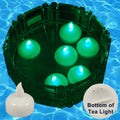 24 Flameless Floating LED tealight Candle Battery operated Green tea lights NEW